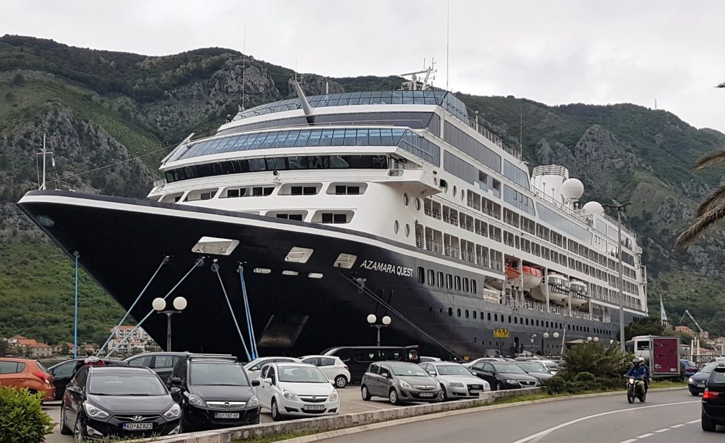Azamara Quest. One of too many ships to visit Kotor, Montenegro.