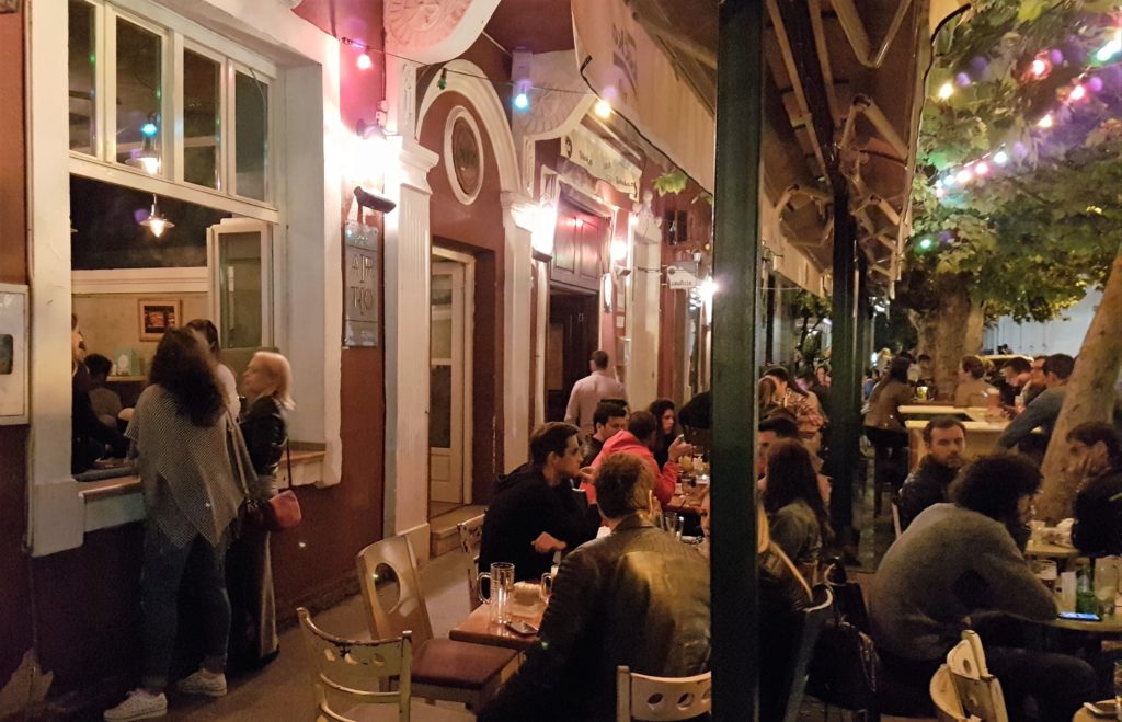 Lively nightlife coffee and bar scene Podgorica, Montenegro.